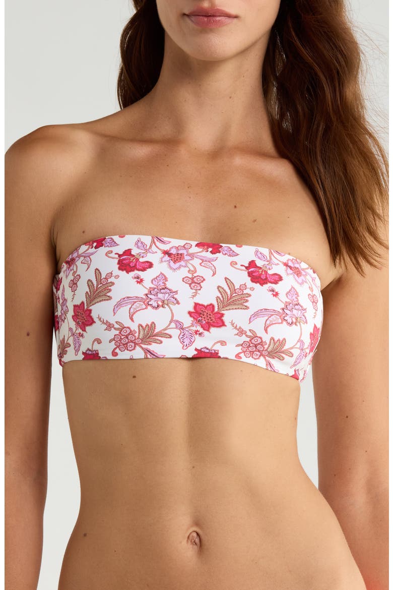 Print Bandeau Swim Top, Main, color, ECRU