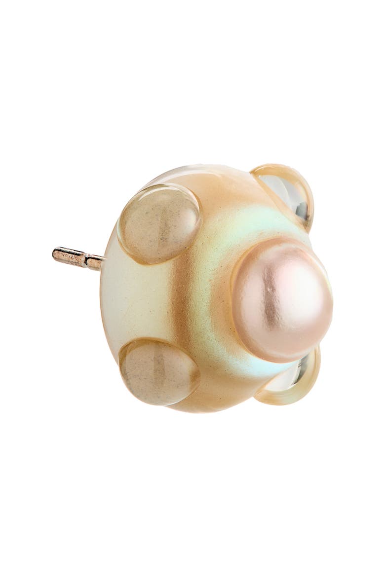 Atom Stud Earrings, Alternate, color, PEARL