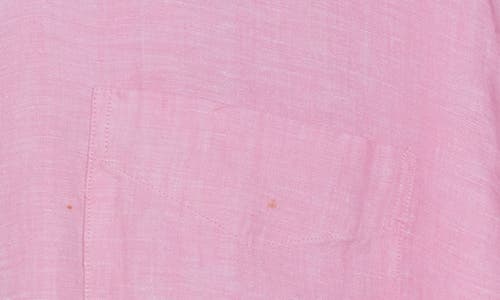 Brooks Brothers Regular Fit Solid Short Sleeve Linen Button-down Shirt In Pale Pink