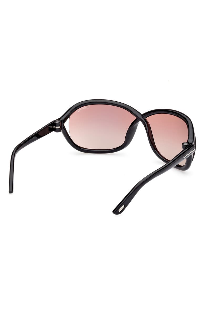 TOM FORD 68mm Gradient Square Sunglasses, Alternate, color, Shiny Black / Mirror Violet