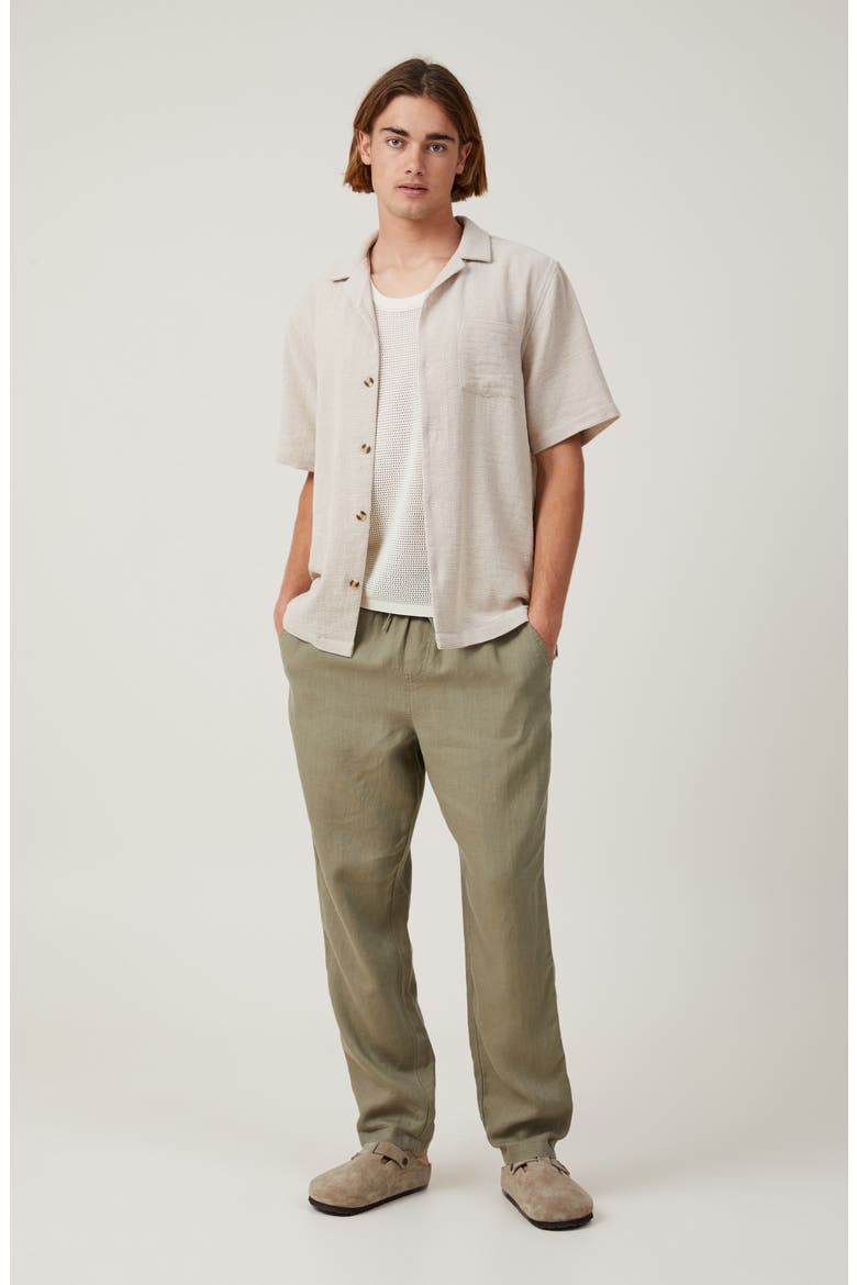 Palma Cotton Camp Shirt, Alternate, color, ECRU