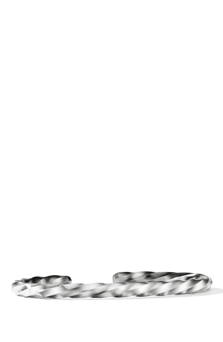 David Yurman Cable Edge<sup>™</sup> Cuff Bracelet in Recycled Sterling Silver, 5.5mm, Main, color, 