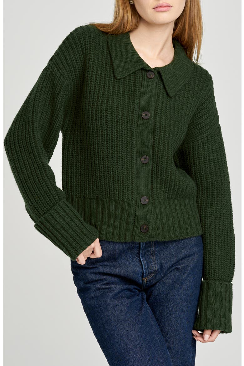 Bea Collared Cardigan, Alternate, color, DEEP-OLIVE