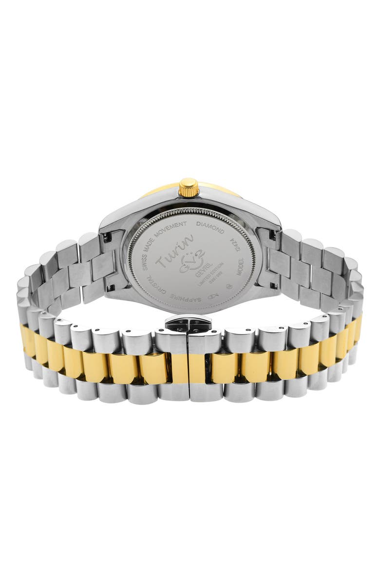 GV2 GEVRIL Women's Turin Swiss Diamond Bracelet Watch, 32 mm - 0.15 ctw, Alternate, color, Two Toned Ss Ipyg