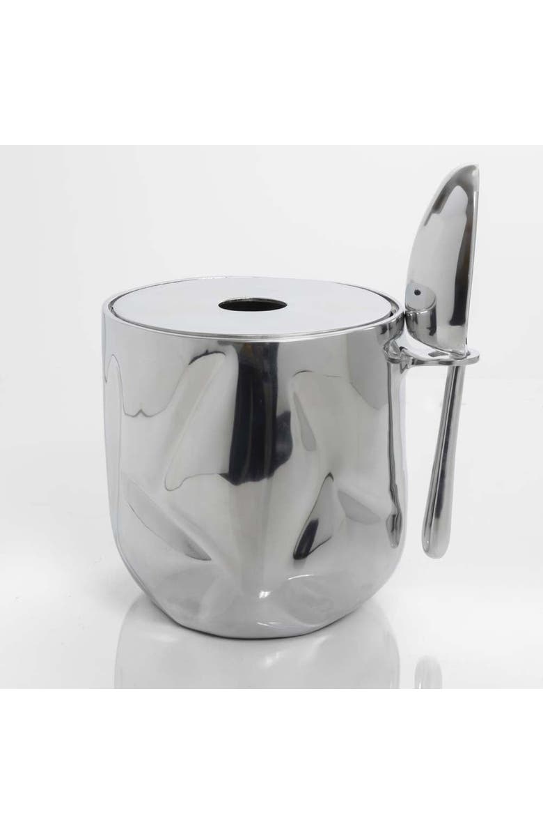 Lunares Dutton Ice Bucket with Scoop, Alternate, color, Silver & Gold