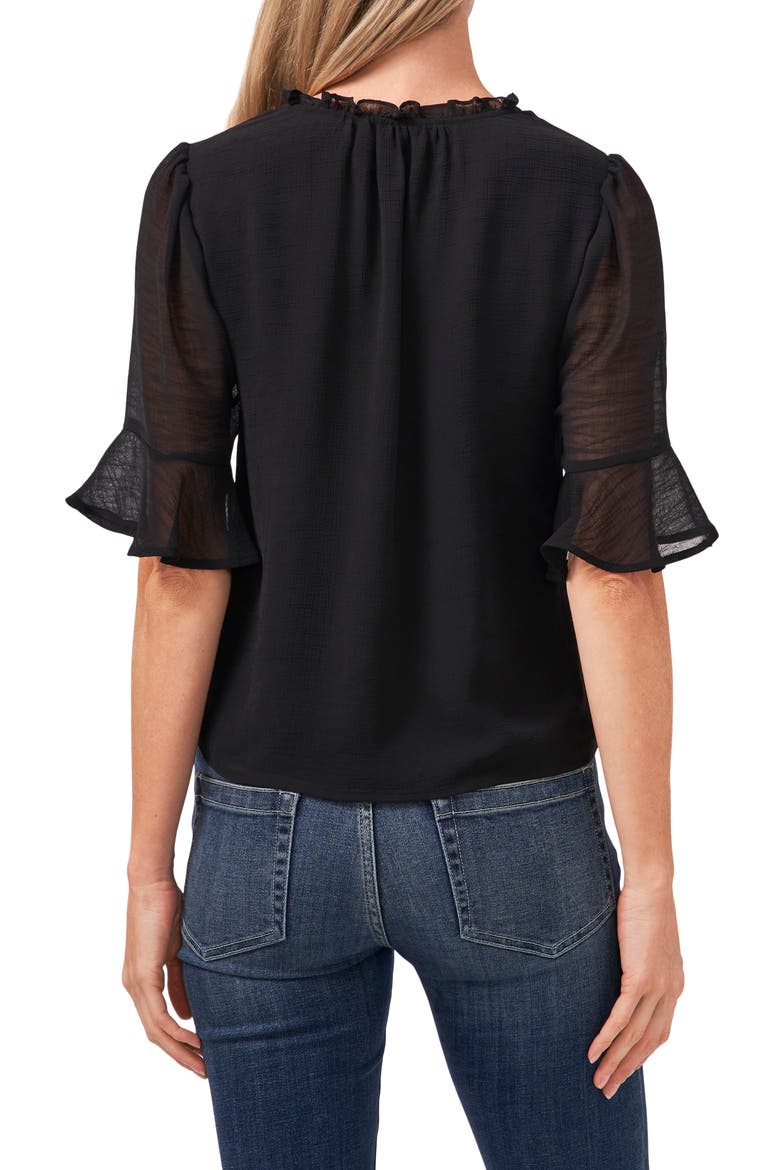 Trumpet Sleeve Top, Alternate, color, RICH BLACK