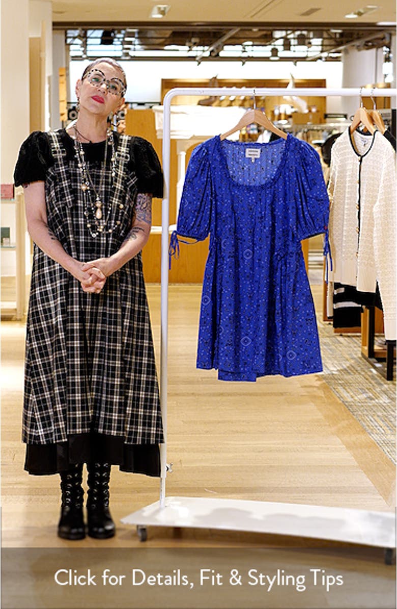 Meri Pleated Puff Sleeve Cotton Mini Sundress, sales video thumbnail