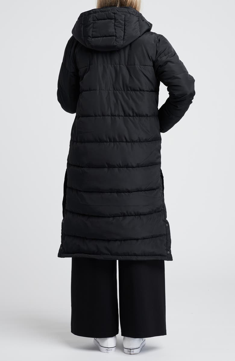 Universal Standard Everest 2 Hooded Long Puffer Coat, Alternate, color, Black