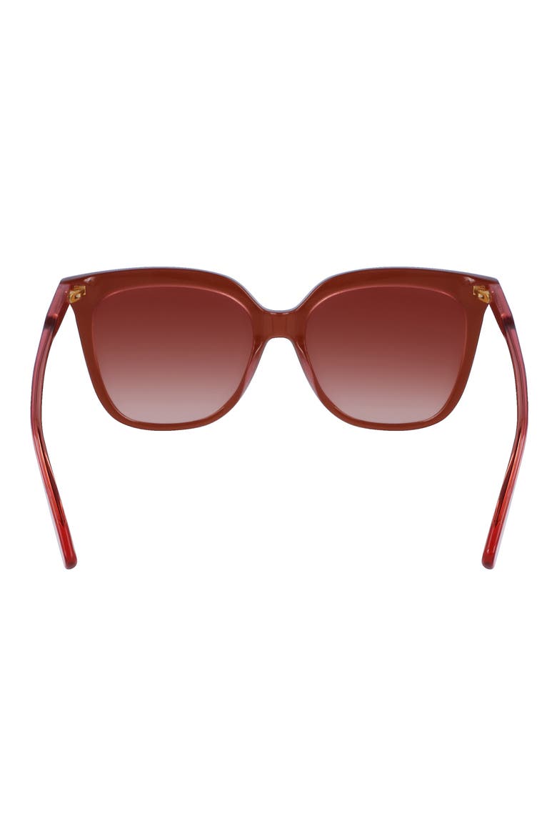 53mm Rectangular Sunglasses, Alternate, color, BROWN/ ROSE