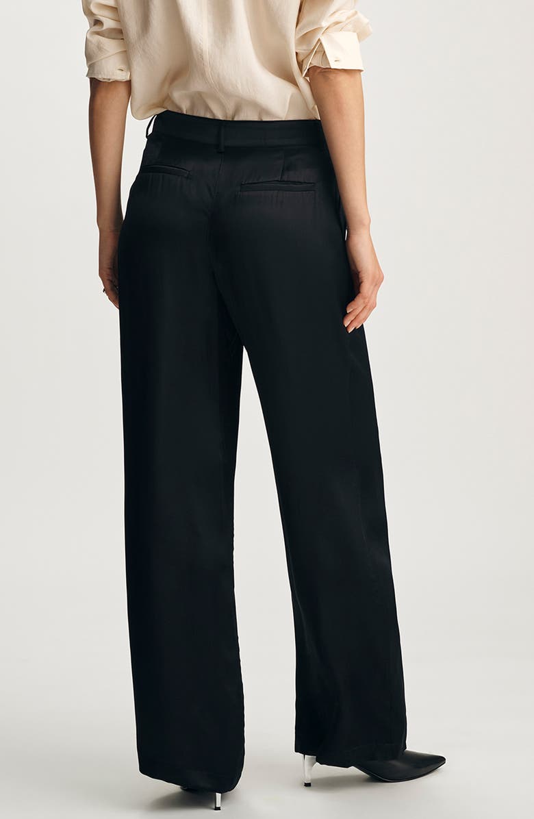 Mavi Jeans Satin Wide Leg Pants, Alternate, color, Black