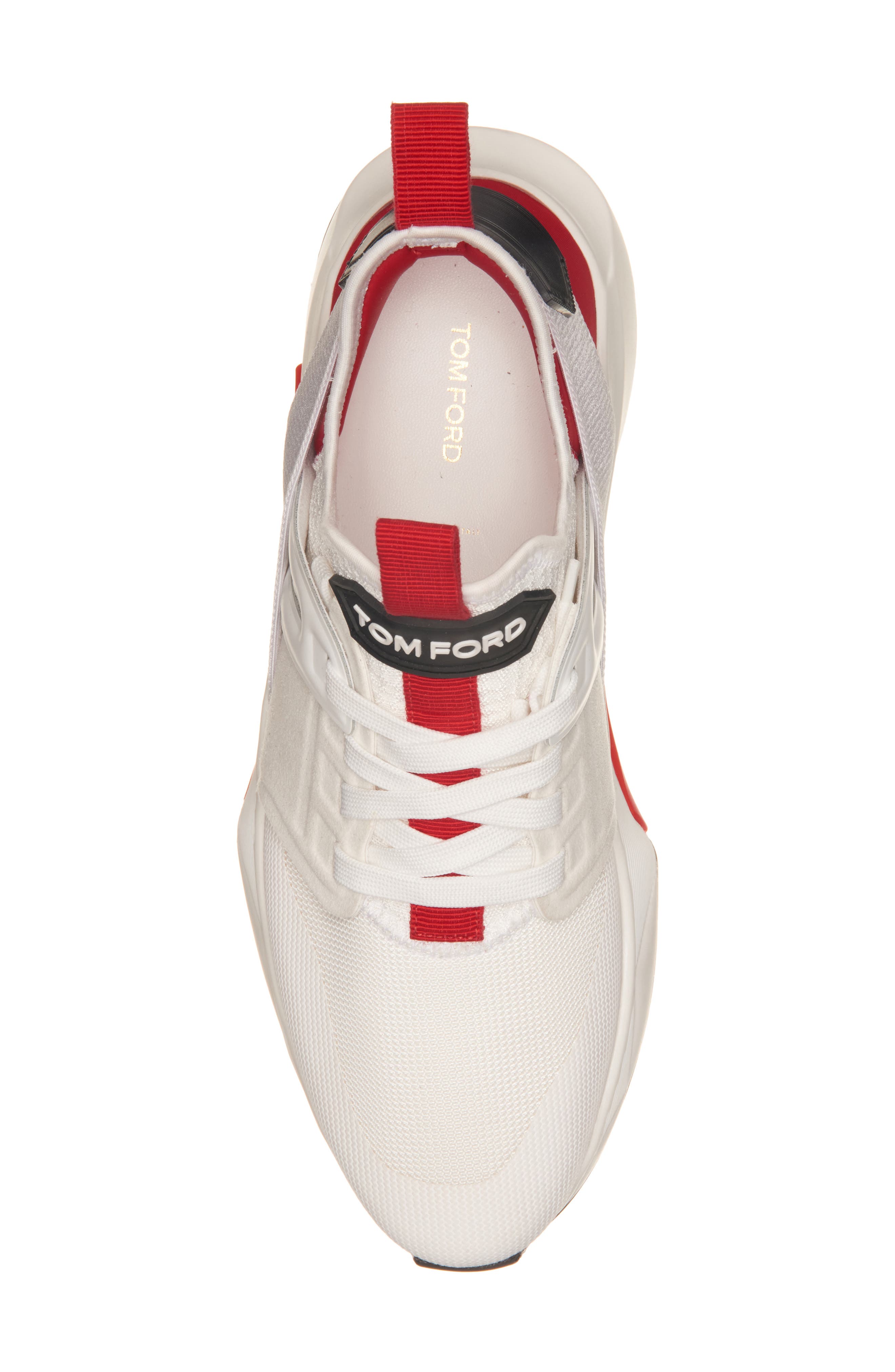 Mixed Media Sneaker, Alternate, color, WHITE/ RED/ WHITE