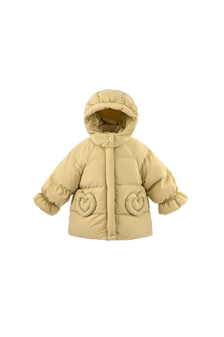 Glow Heart-Pocket Puffer Jacket, Main, color, Yellow