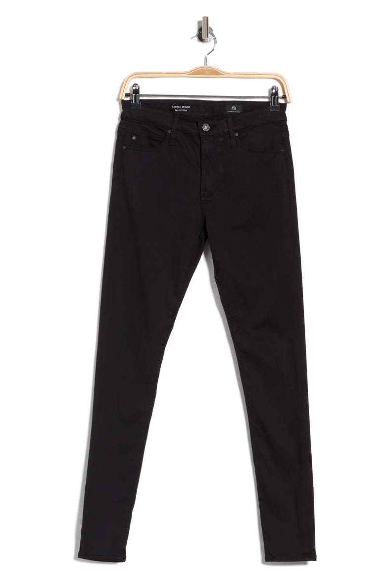 Farrah High Waist Coated Skinny Jeans, Alternate, color, SUPER BLACK
