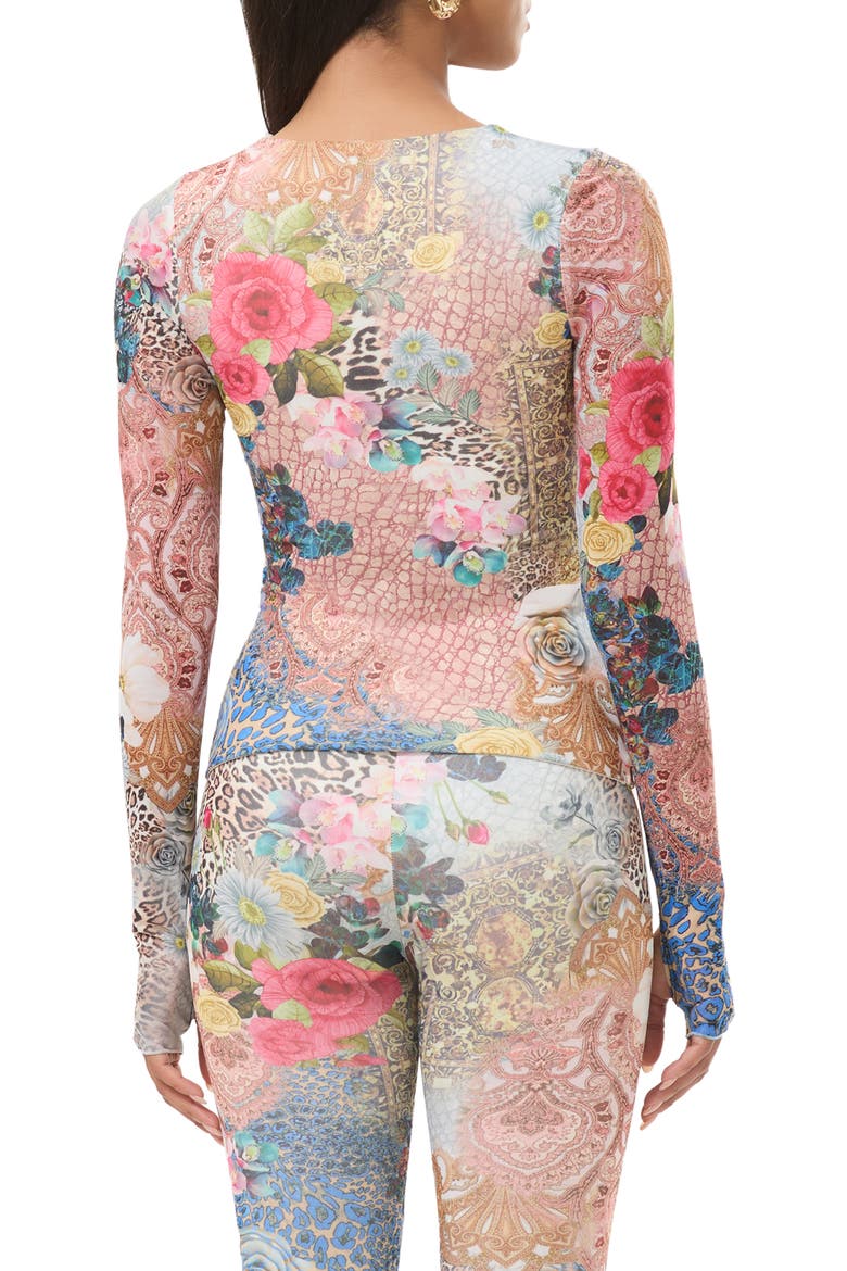 Ines Mix Print Square Neck Top, Alternate, color, IRIS PATCHWORK