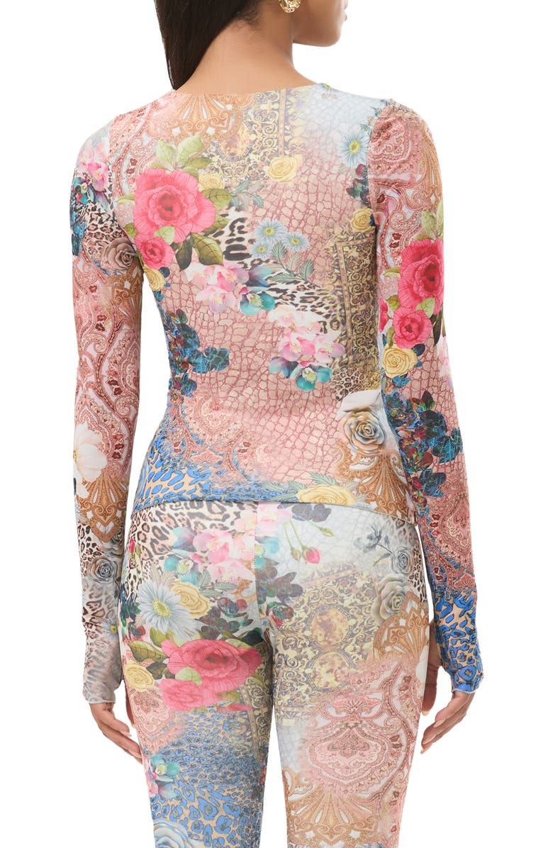 AFRM Ines Mix Print Square Neck Top, Alternate, color, Iris Patchwork