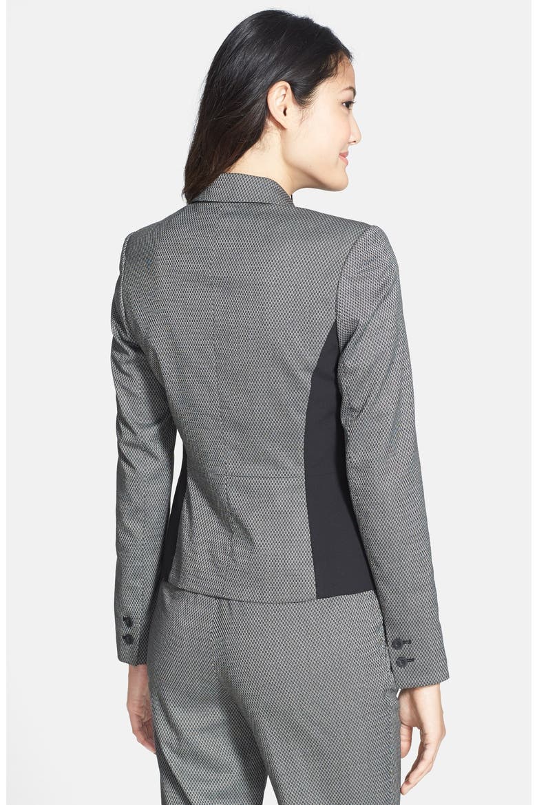 Mixed Media Suit Jacket, Alternate, color, BLACK- CREAM TEXTURE