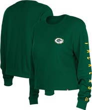 New Era Women's New Era Green Green Bay Packers Thermal Crop Long Sleeve T-Shirt