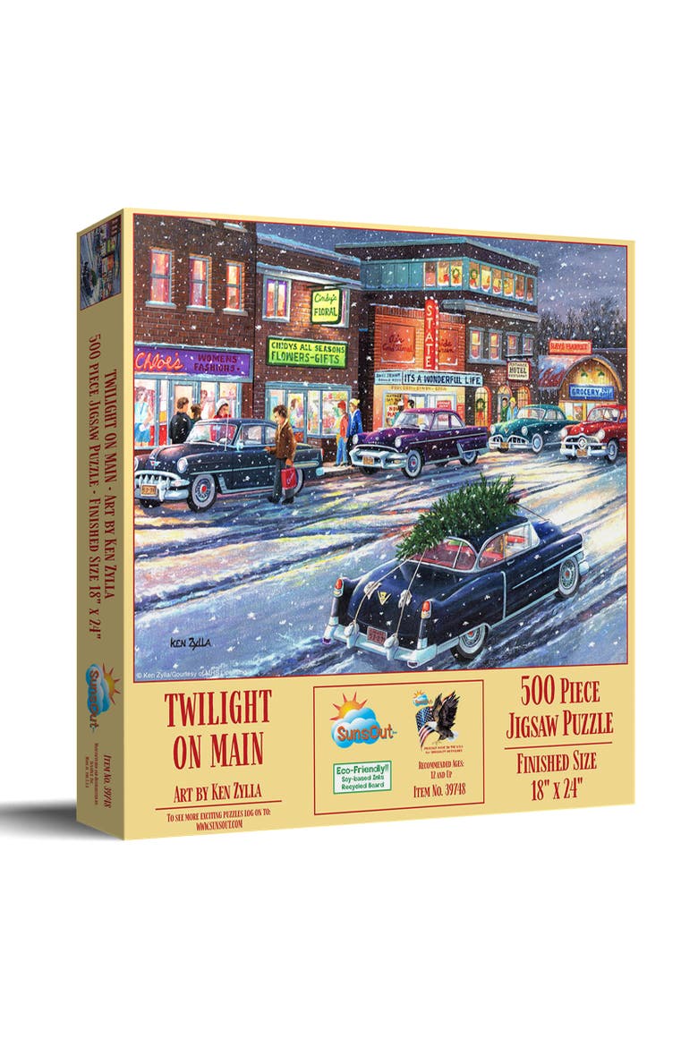 Twilight on Main 500 piece Jigsaw Puzzle for Adults, Main, color, Multicolor