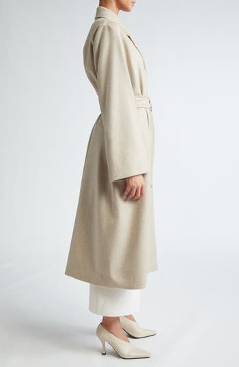 高級感あふれる★MaxMara★Fornovo Max Mara Fornovo Wool & Cashmere Belted Coat in Natural | Lyst