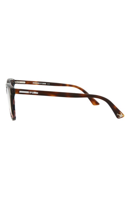 Alexander Mcqueen Mcqueen 51mm Oval Optical Glasses In Burgundy Havana