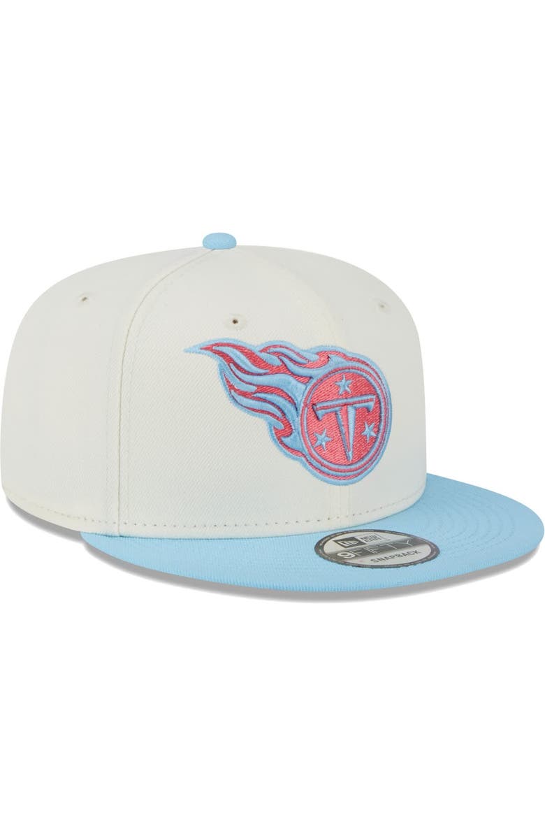 New Era Men's New Era Cream/Light Blue Tennessee Titans Two-Tone Color Pack 9FIFTY Snapback Hat, Alternate, color,