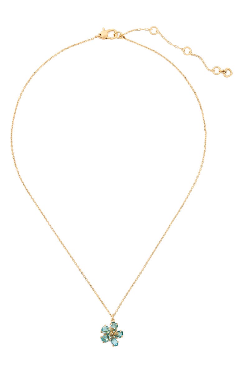 Kate Spade New York paradise flower mini pendant necklace, Alternate, color,