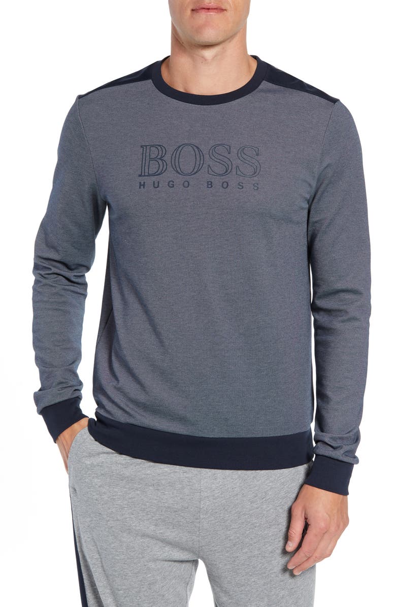 BOSS Tracksuit Sweatshirt, Main, color, Navy