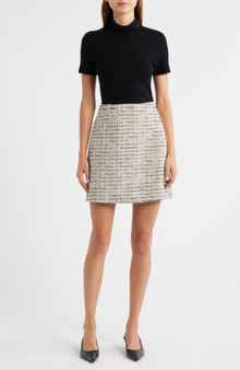Theory Short Sleeve Combo Tweed Dress