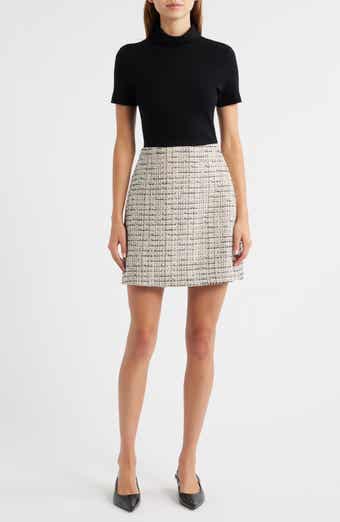 Theory Short Sleeve Combo Tweed Dress
