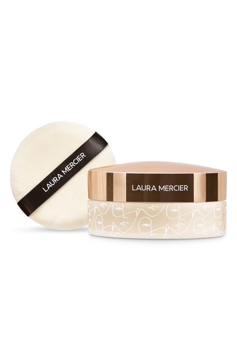 Laura Mercier Jumbo Size Translucent Loose Setting Powder & Puff USD $82 Value, Main, color, 