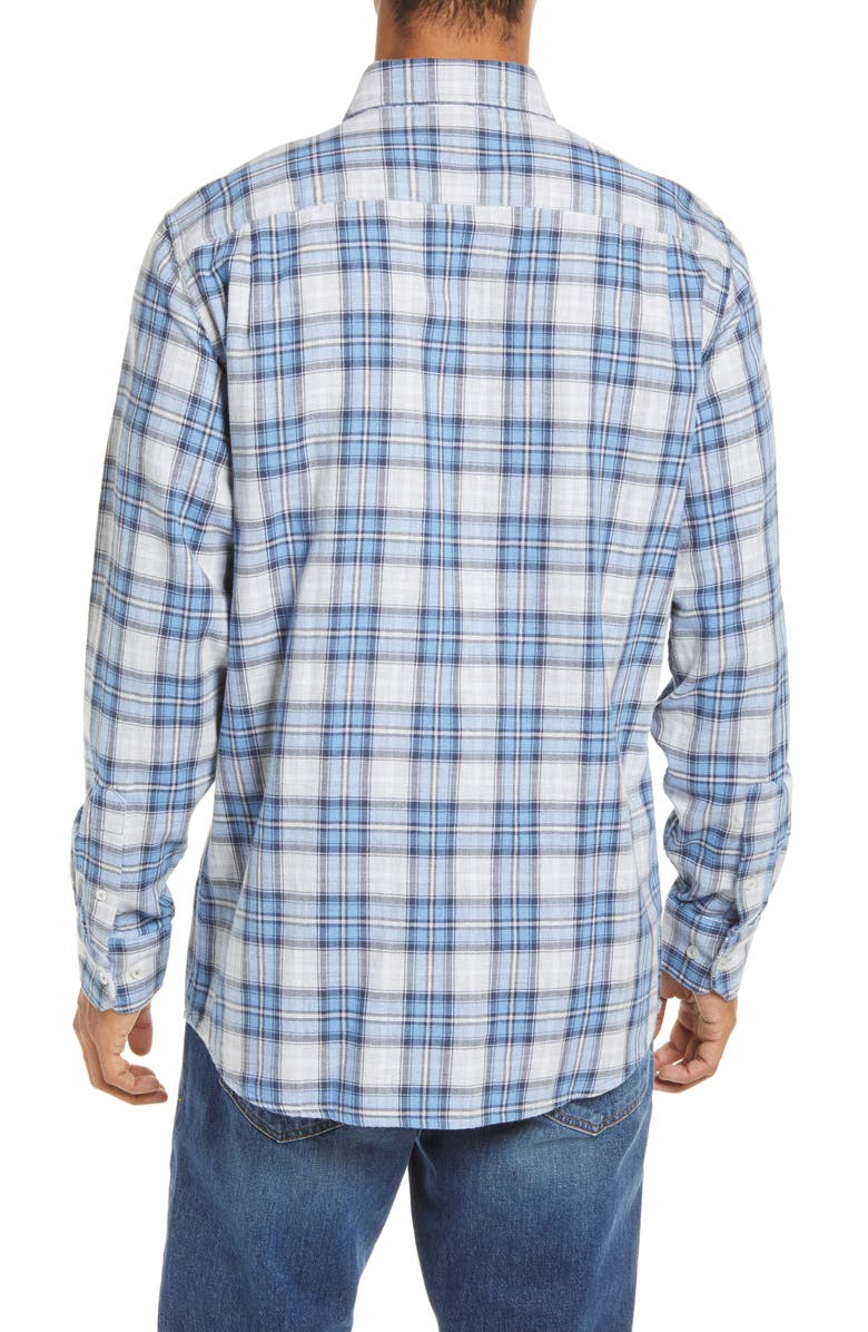 Southern Tide Classic Fit Plaid Chambray Button-Down Shirt, Alternate, color,