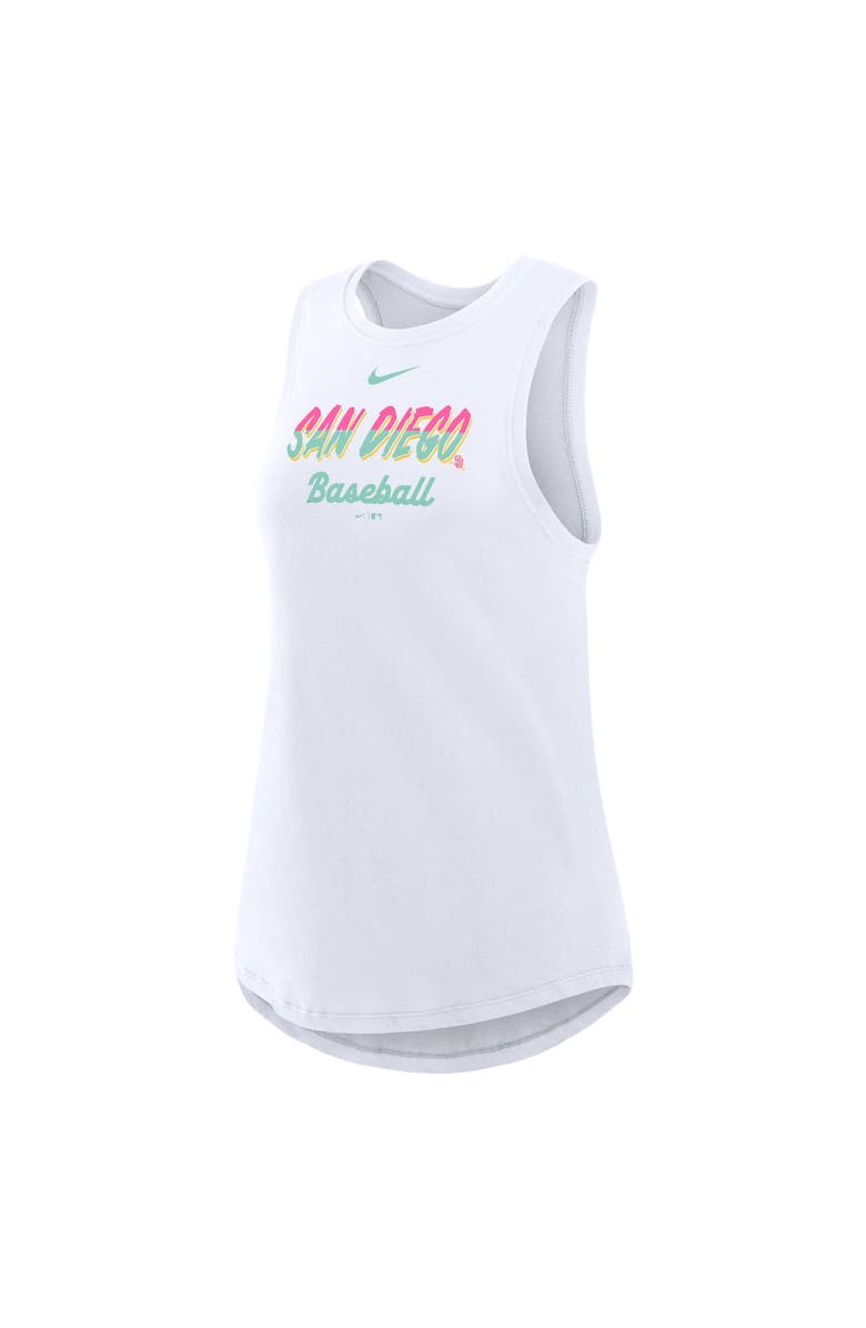 Nike Women's Nike White San Diego Padres City Connect Tricode High Neck Performance Tank Top, Alternate, color,