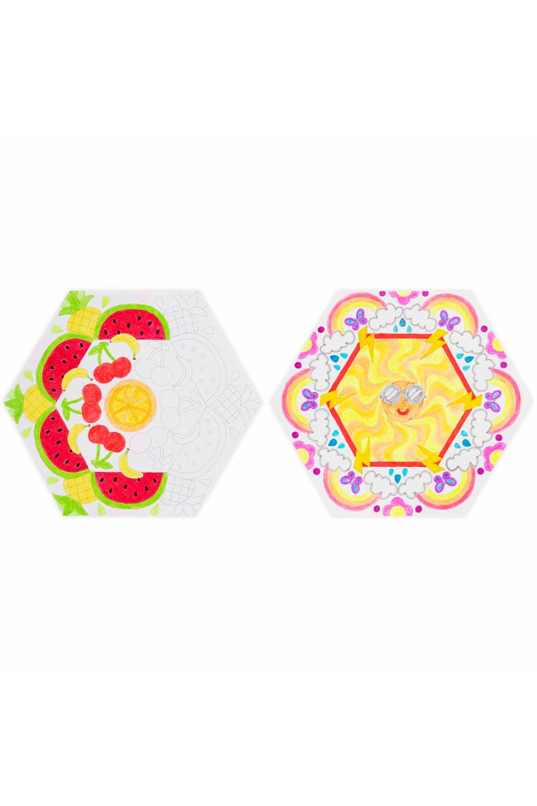 Mixed Media Coloring Pad, Mandala, 24 Shaped Sheets, Alternate, color, Multicolored