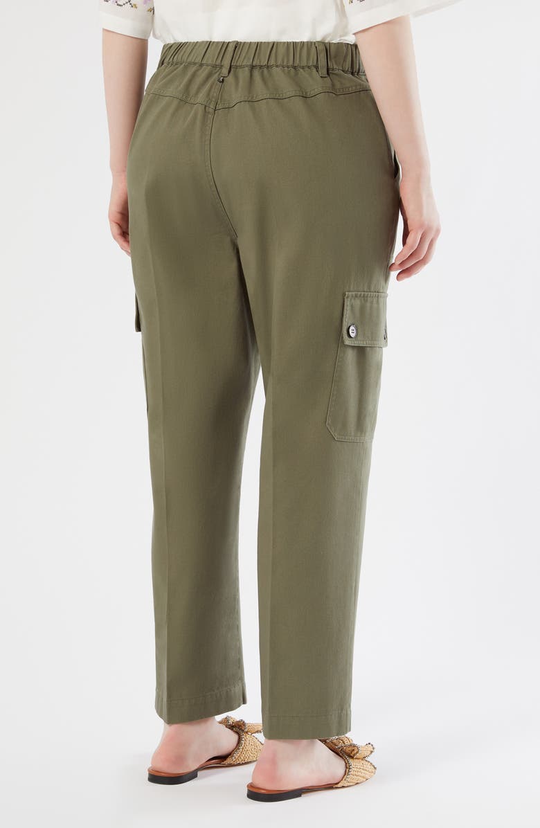 Marina Rinaldi Visiera Cotton Cargo Pants, Alternate, color, Olive Green
