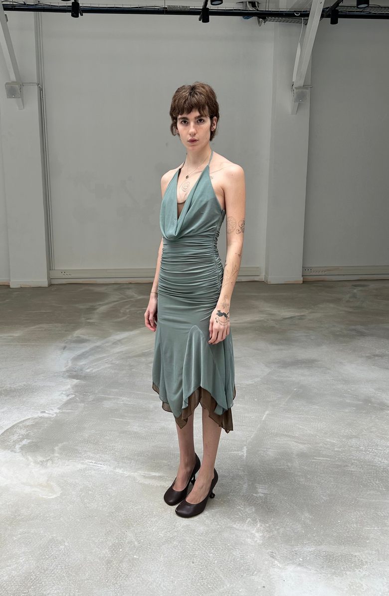 SAEMDI Evi Midi Dress, Alternate, color, Sage Green