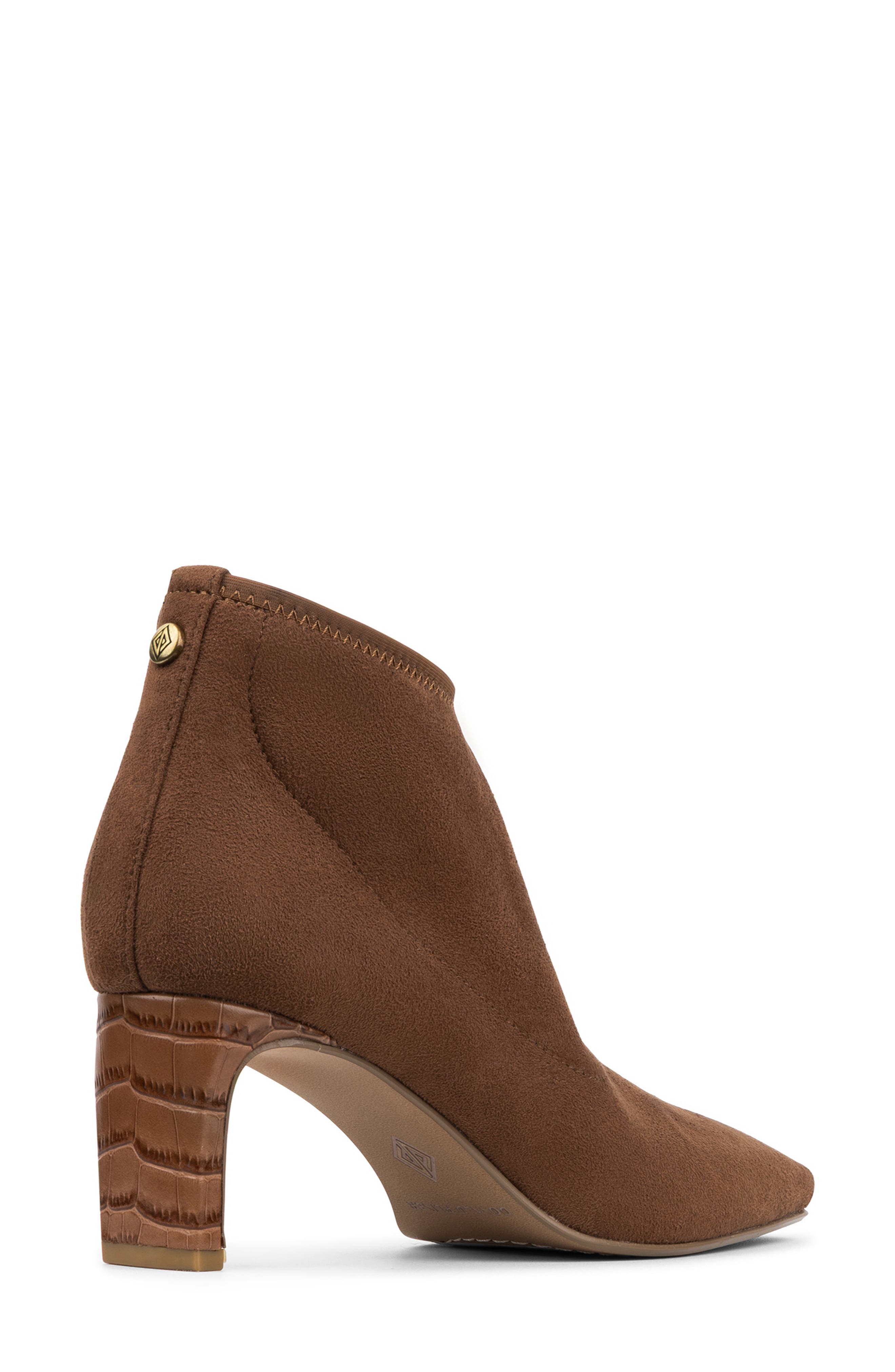 Birdee Croc Embossed Trim Bootie, Alternate, color, SADDLE