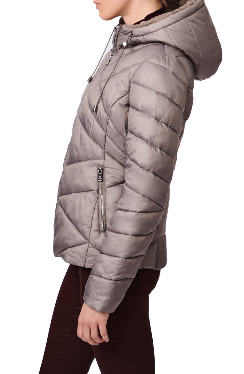 Bernardo High-Pile Fleece Lined Hooded Puffer Jacket, Alternate, color, 