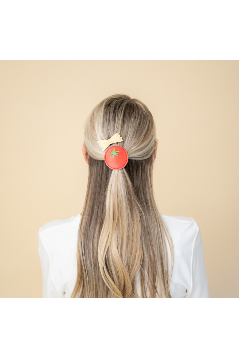 Pasta and Tomato Vegan Leather Hair Clip Set, Alternate, color, Assorted Pre-Pack