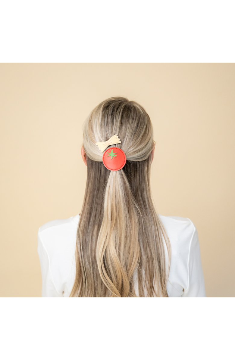 Jollity & Co. Pasta and Tomato Vegan Leather Hair Clip Set, Alternate, color, Assorted Pre-Pack