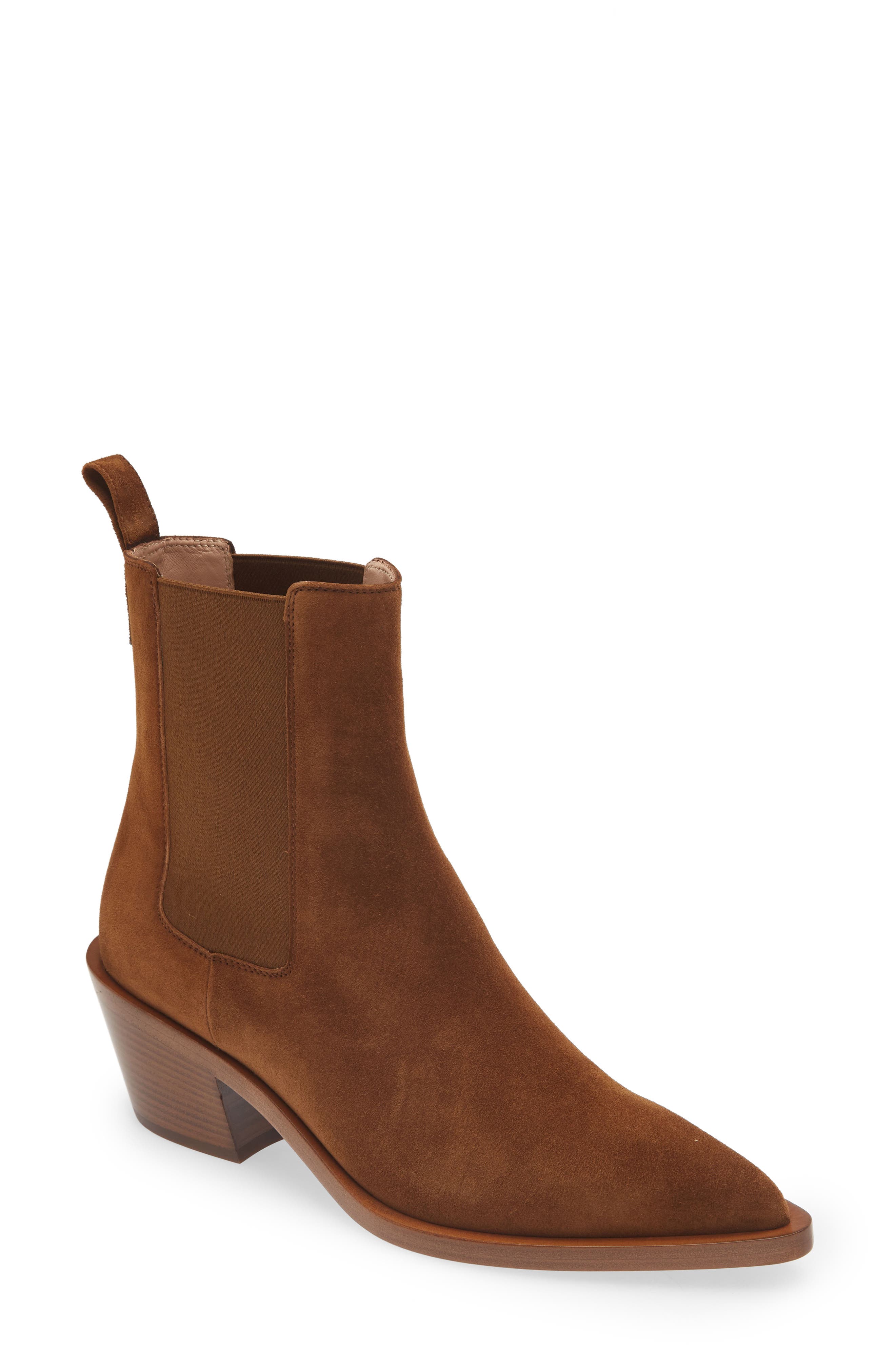 Gianvito Rossi Suede Chelsea Boot, Main, color, Texas