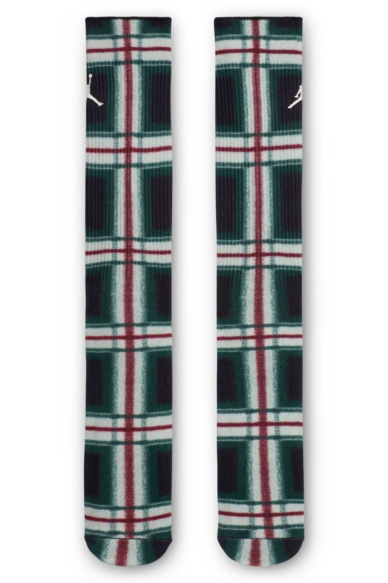 Everyday Essentials Holiday Crew Socks, Main, color, BLACK/ RED/ GREEN/ SAIL