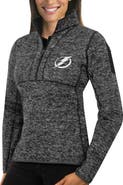 ANTIGUA Women's Antigua Charcoal Tampa Bay Lightning Fortune Half-Zip Sweatshirt
