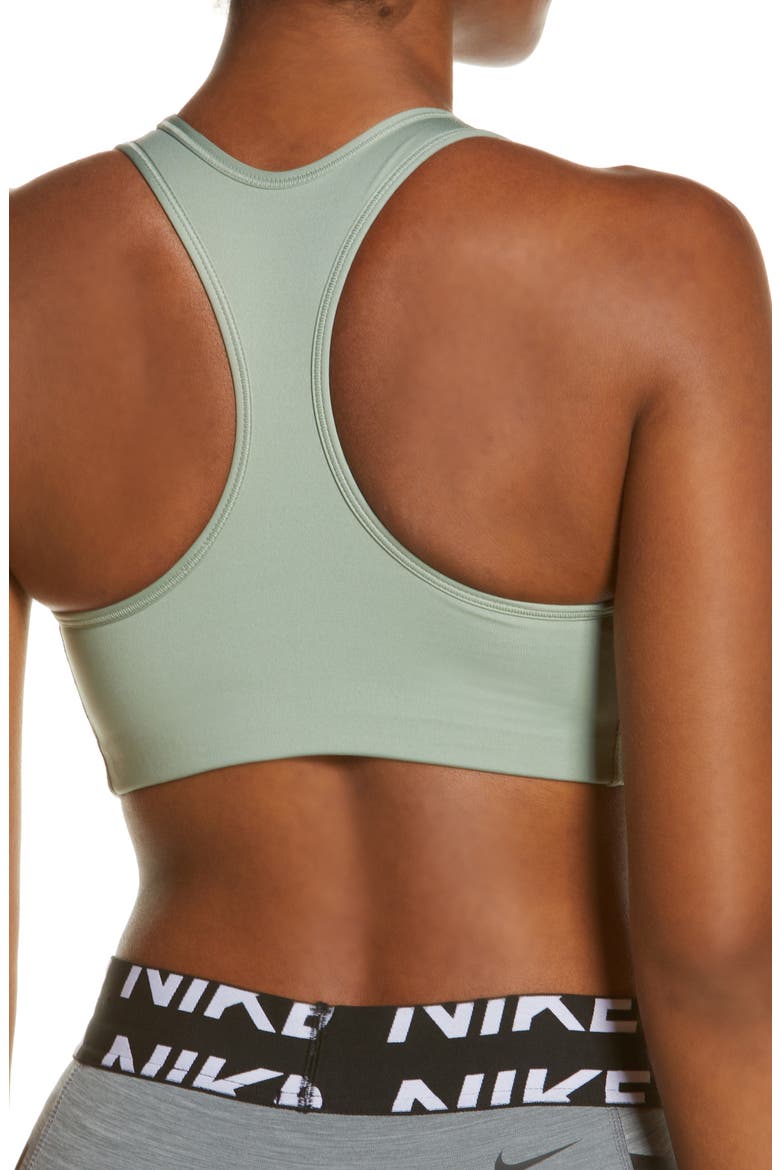 Swoosh Dri-FIT Racerback Sports Bra, Alternate, color, JADE SMOKE/ WHITE
