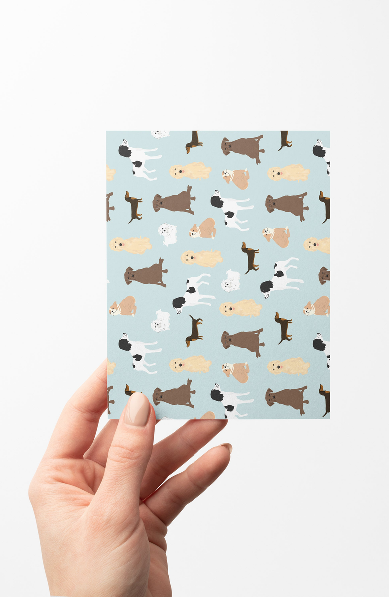 Joy Paper Co. 8 Boxed Dog Lover Notecards Stationery, Alternate, color, Blue / White / Brown
