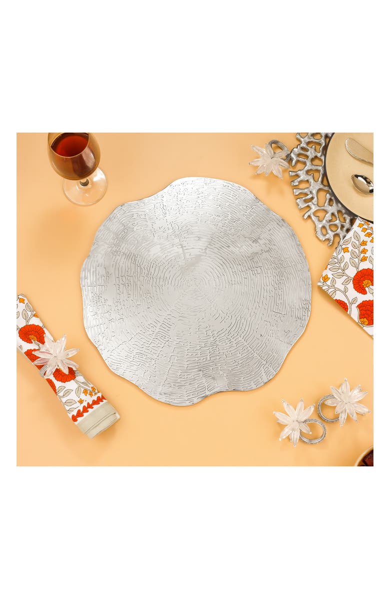 Tiramisu Modern Metallic Charger Plate, Alternate, color, Silver
