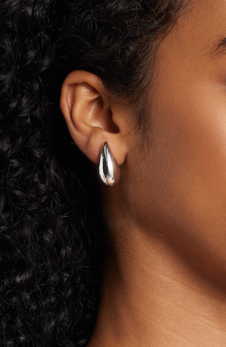 BP. Set of 3 Abstract Hoop Earrings, Alternate, color, Gold- Rhodium