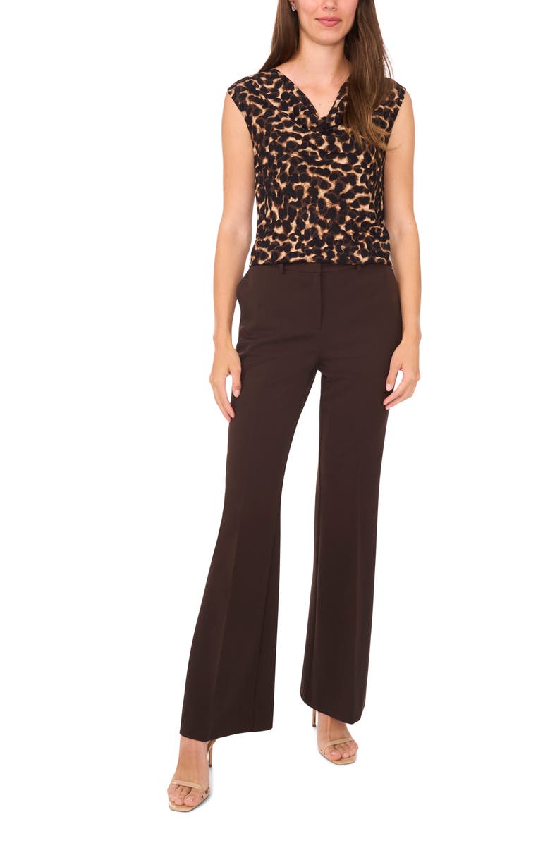 Halogen<sup>®</sup> Animal Print Cowl Neck Sleeveless Top, Alternate, color, Nomad Camel
