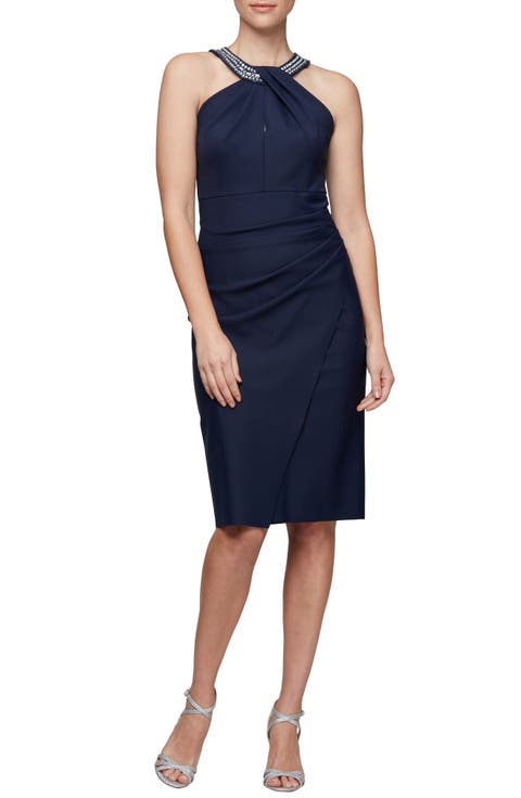 Alex Evenings☆エレガントなネイビードレープバックドレス Shop Blue Alex Evenings Online | Nordstrom