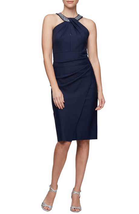 Contour Collection Halter Embellished Cocktail Dress
