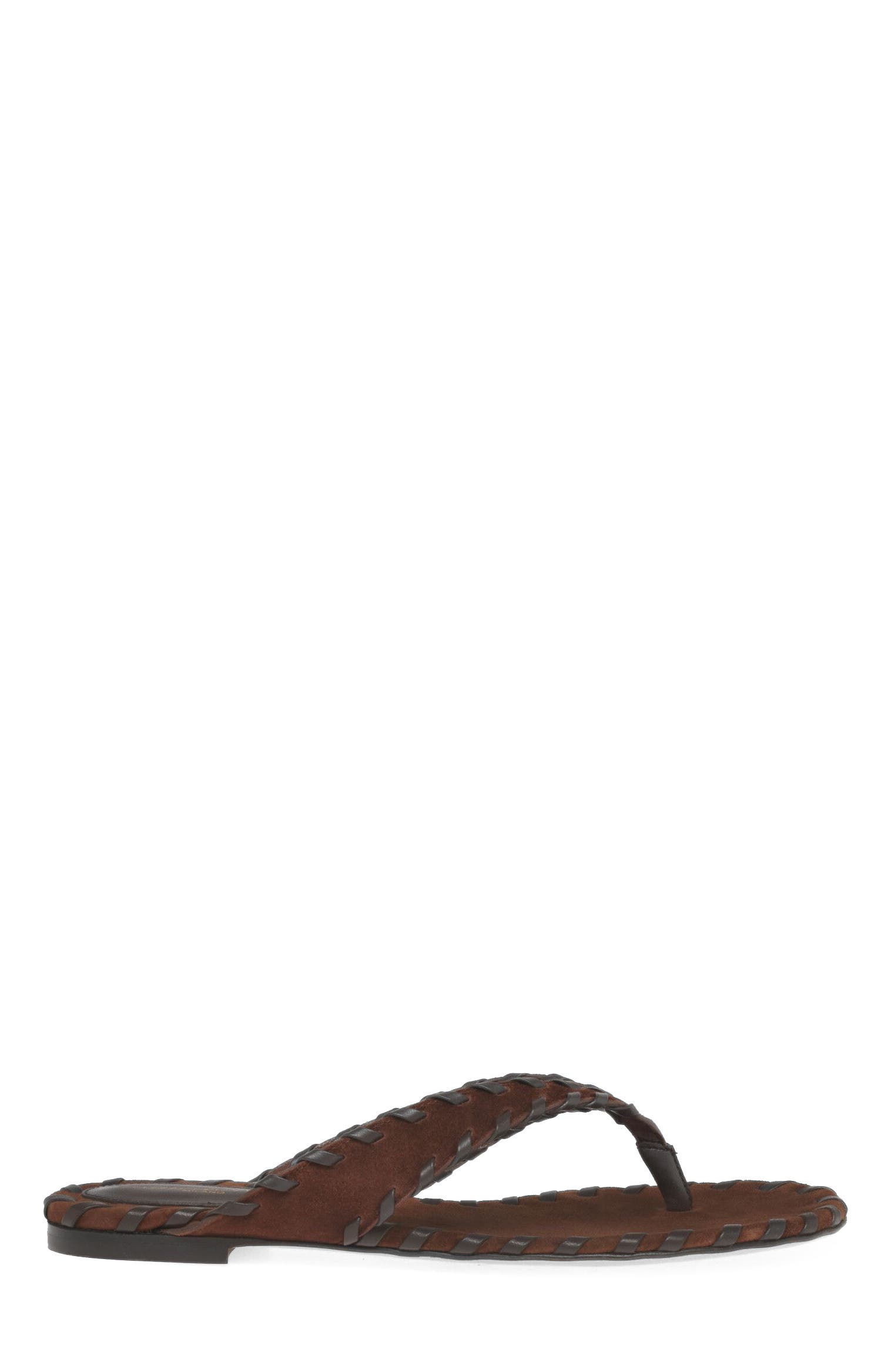 Gianvito Rossi Zaira Thong Flat Sandal, Main, color, Brown Suede